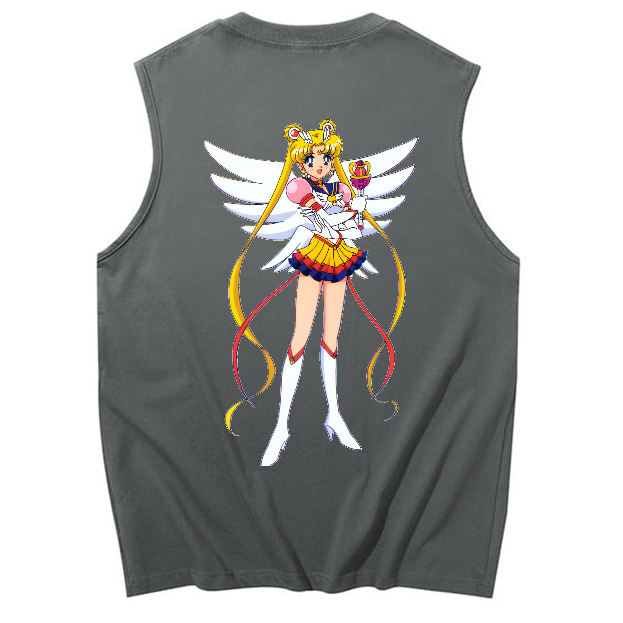 （画像用） 美少女戦士セーラームーン 月野 うさぎ つきの うさぎ Sailor Moon Tsukino Usagi コットン100％タンクトップ（背面プリント）